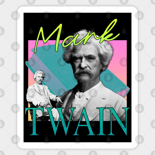 Mark Twain Retro 80's Neon Magnet by blueversion